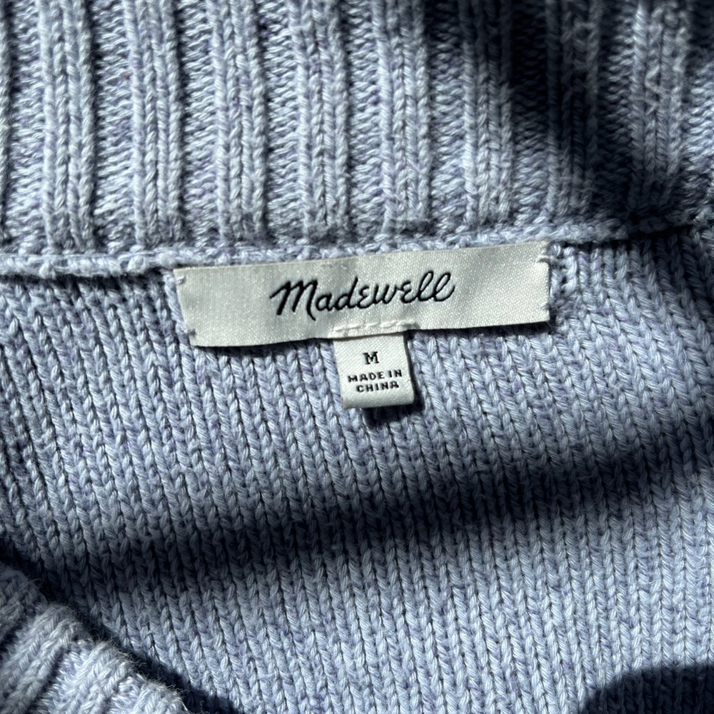 Madewell Light Lavender Button-Front Cropped Card… - image 5